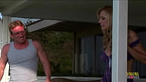 Slutty blond MILF fucks her pool boy hard and makes him cum in her mouth.