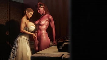 MILF caliente en 3D le enseña a un demonio tímido sobre el sexo - Futa animado en línea con una mujer