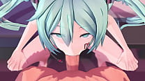 人気アイドル初音ミクはペニスをしゃぶるのが大好き！MMD - Nubilia