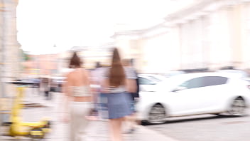 Vlogger Gets a BJ in Hallway from Hot Chick with Big Tits and Fucks Her at Home