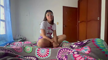 My stepsister proposes a very hot game to me and we end up very horny until I end up cumming on her nice body. I break SARA's nice tight ass