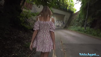 Public Agent hot babe with the CUTIEST ass fucks outdoors in a PUBLIC place