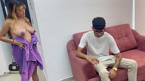 Blonde Latina girl pays young messenger with anal sex and fucks him hard behind her husband's back.