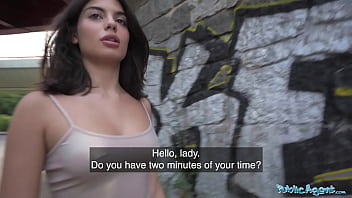 Public Agent Italian sweetheart fucked outside in a public place