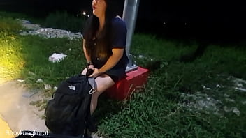 She's by the road and ask me to be with her for the night