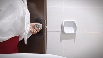 Sexy Horny Office Girl Masturbate Showing Big Tits and Tight Pussy in the Bathroom