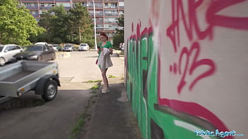 Public Agent Kaira rolls off my condom to feel me bareback inside her