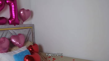 Passionate homemade sex on her birthday