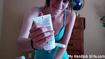 Chloe gives you a POV handjob with both hands