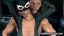 Catwoman 3D viene scopata all'aperto da Wolverine